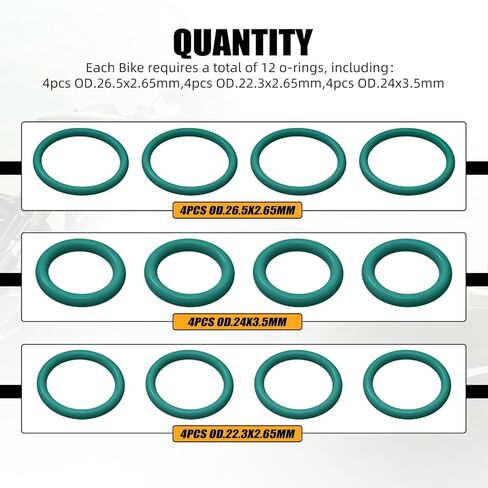 NICECNC Pushrod O-Ring Fluororubber Support Rod O-Ring Compatible with Harley Ultra Limited FLHTK 2014-2024, Road King FLHR 2017-2024, Replacement for 11293/11132A/11145A, See Fitment in Kuwait