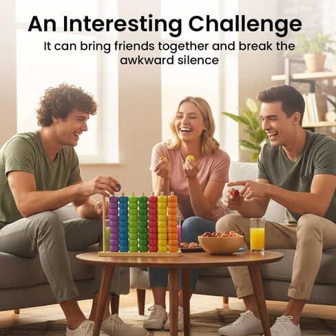 Color Matching Stacking Puzzle Game, Wooden Color Match Challenge Game Fast Color Stack Challenge Ring Stack Puzzle with Racks and Rings, Tabletop Brain Teaser for Family Friend Friendly Fun in Kuwait
