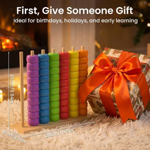 Color Matching Stacking Puzzle Game, Wooden Color Match Challenge Game Fast Color Stack Challenge Ring Stack Puzzle with Racks and Rings, Tabletop Brain Teaser for Family Friend Friendly Fun in Kuwait