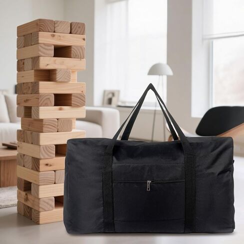 Klmnop Stacking Game Storage Bag, Portable & Waterproof Giant Tumble Tower Games Block Replacement Carry Case Holds 56 Pcs Large Tumbling Timber(Only Bag) in Kuwait