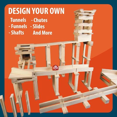 MindWare KEVA 400 Maple Wood Building Planks Set - Building Toy Includes 400 Wooden Blocks, 2 KEVA Balls, and Idea Book - Ages 5+ in Kuwait