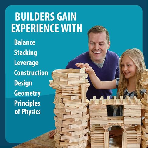 MindWare KEVA 400 Maple Wood Building Planks Set - Building Toy Includes 400 Wooden Blocks, 2 KEVA Balls, and Idea Book - Ages 5+ in Kuwait