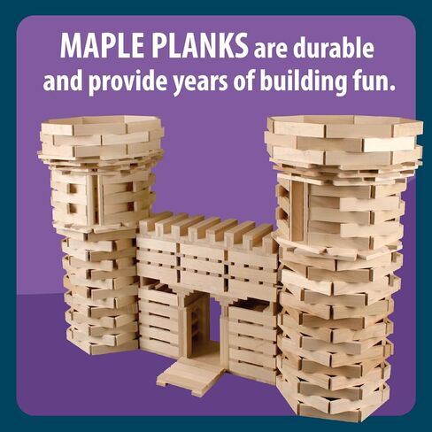 MindWare KEVA 400 Maple Wood Building Planks Set - Building Toy Includes 400 Wooden Blocks, 2 KEVA Balls, and Idea Book - Ages 5+ in Kuwait