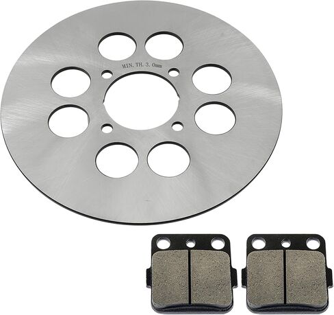 Caltric Rear Brake Disc Rotor with Brake Pads Compatible with Yamaha Banshee 350 YFZ350 2002 2003 2004 2005 2006 in Kuwait