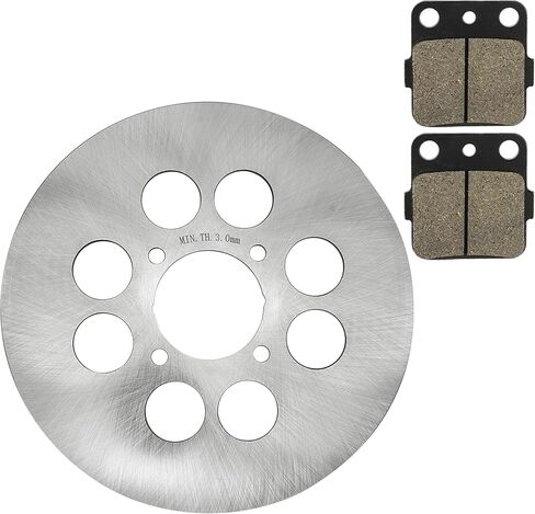Caltric Rear Brake Disc Rotor with Brake Pads Compatible with Yamaha Banshee 350 YFZ350 2002 2003 2004 2005 2006 in Kuwait