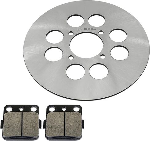 Caltric Rear Brake Disc Rotor with Brake Pads Compatible with Yamaha Banshee 350 YFZ350 2002 2003 2004 2005 2006 in Kuwait