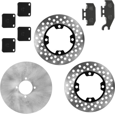Caltric Front/Rear Brake Disc Rotor and Pads compatible with Yamaha Wolverine 450 YFM450FX 2006-2010 in Kuwait