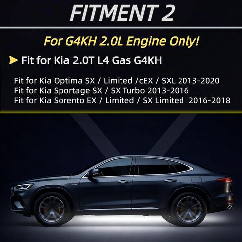 G4KH Engine Rebuild Kit Crankshaft Connecting Rod Pistons & Ring Set Bearings for Hyundai Sonata Santa Fe Genesis Kia Optima Sorento Sportage 2.0T L4 Gas 2011-2020 231112G000 235102G400 23410-2G410 in Kuwait
