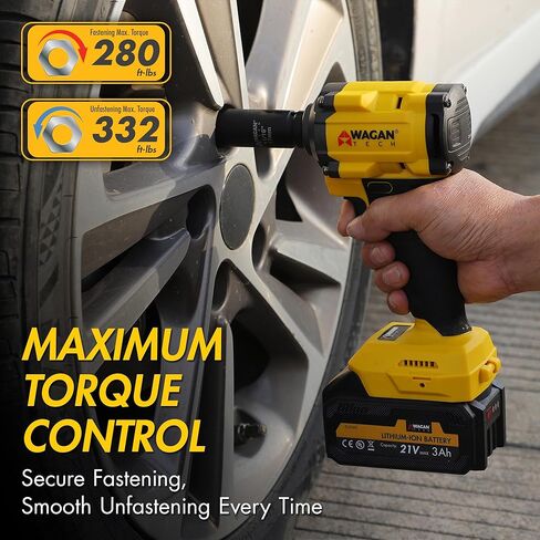 Wagan EL4500 OneVolt Cordless 3-in-1 Power Tool, 1/2 Inch Brushless Impact Wrench Kit with 280 ft-lbs Torque, 21V 3Ah Battery, Drill Bits, Screwdriver Bits and Impact Sockets for Car and Home in Kuwait