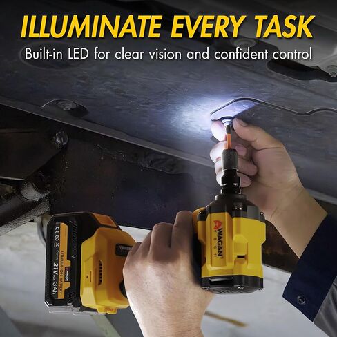 Wagan EL4500 OneVolt Cordless 3-in-1 Power Tool, 1/2 Inch Brushless Impact Wrench Kit with 280 ft-lbs Torque, 21V 3Ah Battery, Drill Bits, Screwdriver Bits and Impact Sockets for Car and Home in Kuwait