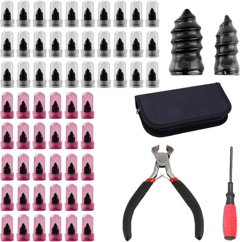 Tire Repair Rubber Nail Kit, 62 Pcs Spiral Rubber Screws for Tubeless Puncture Repair, Fast Self-Service Emergency Tool with Screwdriver and Pliers for Car, Truck, Motorcycle, ATV, SUV in Kuwait