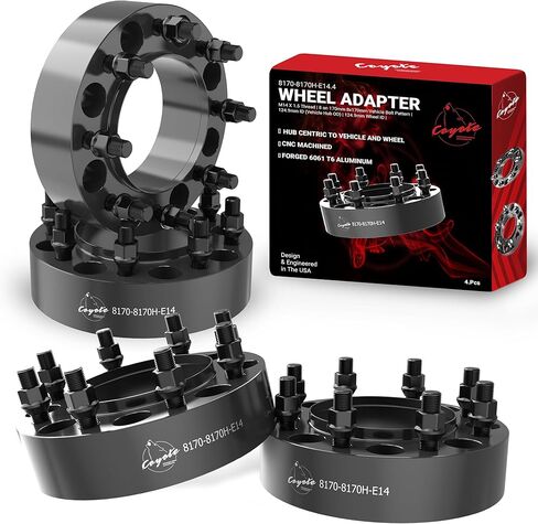 Wheel Accessories Parts 4 Pcs Hub Centric Wheel Spacers 8 on 170mm 8x170mm 2.00 Inch Thick 124.9mm Hub M14x1.5 14x1.5 Thread Stud Fits Ford F250 F350 Super Duty Single Rear Wheel in Kuwait