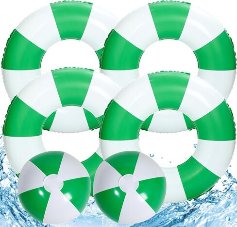 4 PCS Striped Inflatable Pool Floats for Swimming Pool Party Lake Beach Adults - Floaties Pool Tubes Swim Rings Tubes Floaties for Beach Pool Party Decorations in Saudi Arabia