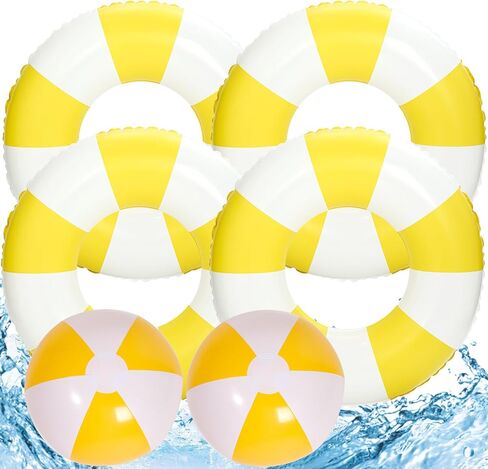 4 PCS Striped Inflatable Pool Floats for Swimming Pool Party Lake Beach Adults - Floaties Pool Tubes Swim Rings Tubes Floaties for Beach Pool Party Decorations in Saudi Arabia