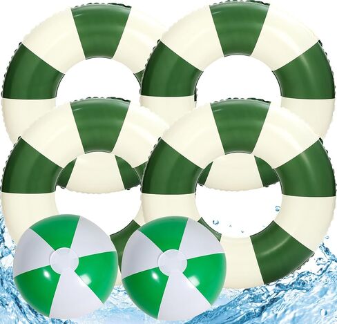 4 PCS Striped Inflatable Pool Floats for Swimming Pool Party Lake Beach Adults - Floaties Pool Tubes Swim Rings Tubes Floaties for Beach Pool Party Decorations in Saudi Arabia