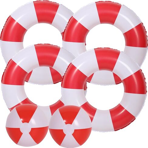 4 PCS Striped Inflatable Pool Floats for Swimming Pool Party Lake Beach Adults - Floaties Pool Tubes Swim Rings Tubes Floaties for Beach Pool Party Decorations in Saudi Arabia