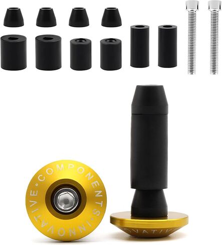 2 PCS Motorcycle Handlebar End Weights, 22mm 25mm Motorbike Bar End Plug Anti Vibration Weight, Rustproof Aluminum Handlebar Grip Cap Replacement for Motorcycle Dirt Bike Scooter (Black) in Kuwait
