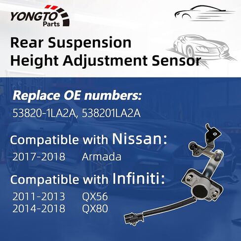 مستشعر تعديل ارتفاع التعليق الخلفي 538201LA2A متوافق مع Nissan Armada 2017-2018، Infiniti QX56 2011-2013، QX80 2014-2018 استبدل OE 53820-1LA2A in Kuwait