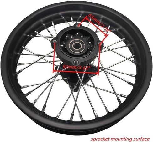 حافة عجلة Beeking مقاس 1.85 × 12 بوصة تناسب الإطار 80/100-12 (3.00-12) للدراجة الترابية 15 مم حافة العجلة الخلفية تناسب 50cc-125cc الدراجة الترابية TTR SSR CRF Apollo. in Kuwait