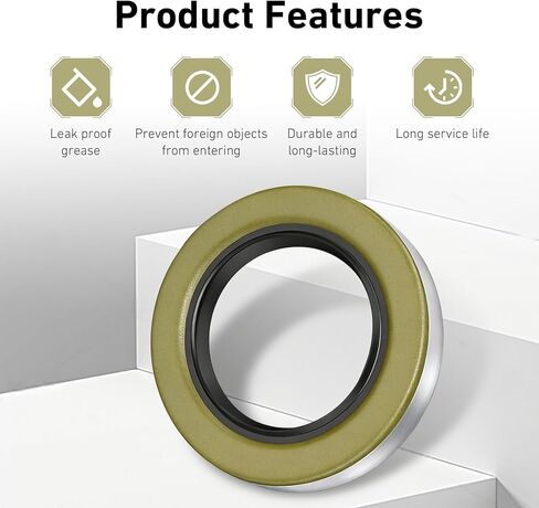 4-Pack Trailer Wheel Grease Seals, 2.25" ID x 3.376" OD Double Lip Grease Seal, Replacement for 010-036-00 01003600 22333TB, Compatible with 5200-7000lb Trailer Axles in Kuwait