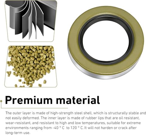 4-Pack Trailer Wheel Grease Seals, 2.25" ID x 3.376" OD Double Lip Grease Seal, Replacement for 010-036-00 01003600 22333TB, Compatible with 5200-7000lb Trailer Axles in Kuwait