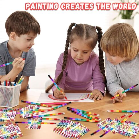 30 Set End of School Year Student Gifts Bulk 12 Colors Stacking Crayons Stackable Buildable Crayons DIY Rainbow Pencil Coloring Drawing Sketching Art Painting Craft Supplies for Classroom Office Schoo in Kuwait