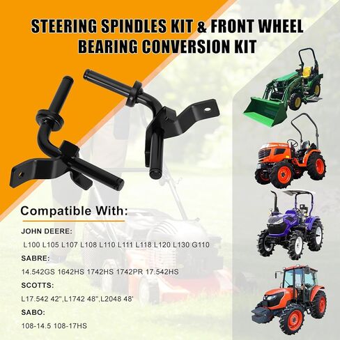 GY20047 GY20048 Front Wheel Bushing to Bearing Conversion Kit & Axle Steering Spindles Kit for John Deere L100 L105 L107 L108 L110 L111 L118 L120 L130 G110 Scotts L1742 L2048 | for Sabre Scotts Sabo in Kuwait