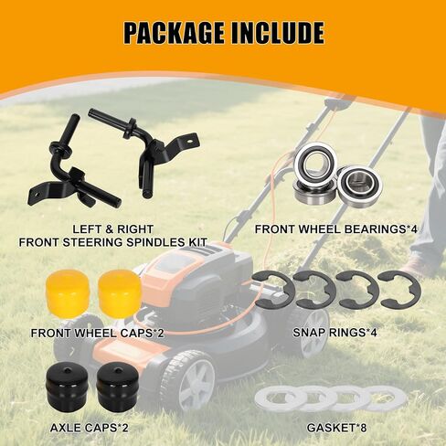 GY20047 GY20048 Front Wheel Bushing to Bearing Conversion Kit & Axle Steering Spindles Kit for John Deere L100 L105 L107 L108 L110 L111 L118 L120 L130 G110 Scotts L1742 L2048 | for Sabre Scotts Sabo in Kuwait