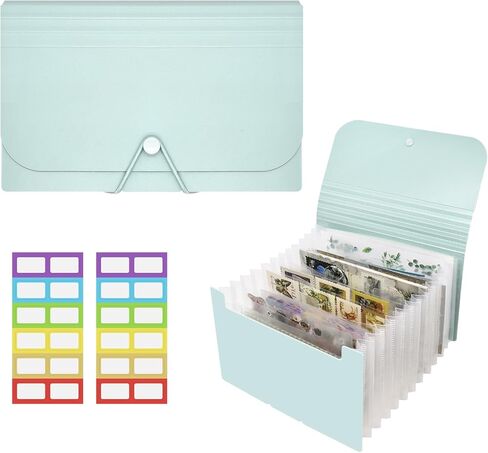Sticker Storage Organizer with 13 Expandable Pockets A6 Large Capacity Sticker Organizer Binder Holder for Collecting Stickers Scrapbook Paper Organization Box Washi Tape Journal Album (Purple) in Saudi Arabia