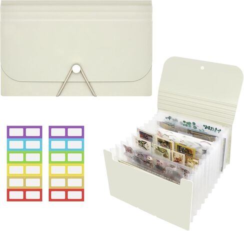 Sticker Storage Organizer with 13 Expandable Pockets A6 Large Capacity Sticker Organizer Binder Holder for Collecting Stickers Scrapbook Paper Organization Box Washi Tape Journal Album (Purple) in Saudi Arabia