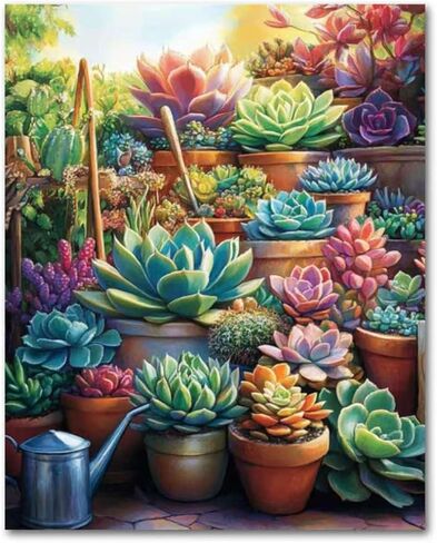 ICYANART Plant Paint by Numbers Kit for Adults, Plant Paint by Numbers for Beginners Easy, Acrylic Calathea Orbifolia Painting by Numbers for Gifts 16x20 inch in Saudi Arabia