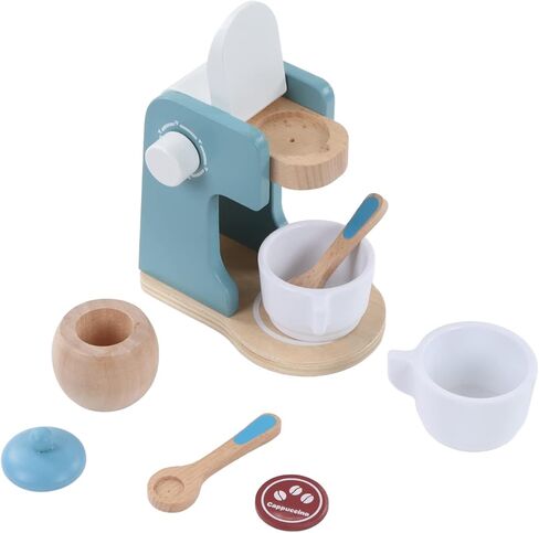 GLOGLOW Nan Wooden Coffee Maker Toy, Solid Wood Coffee Maker Set for Kids, Kitchen Accessories, 5.2 X 3.3 X 5. in School Supplies in Kuwait
