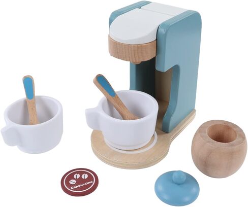 GLOGLOW Nan Wooden Coffee Maker Toy, Solid Wood Coffee Maker Set for Kids, Kitchen Accessories, 5.2 X 3.3 X 5. in School Supplies in Kuwait
