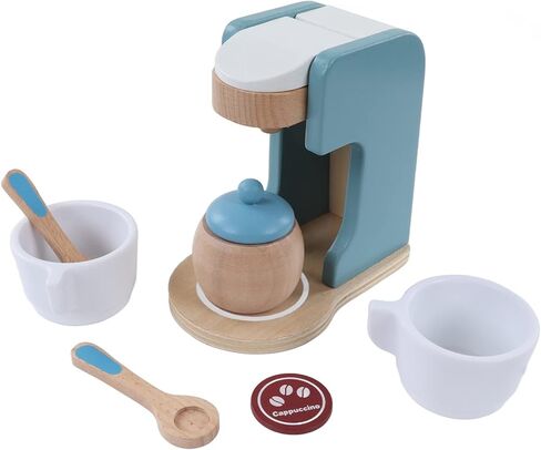 GLOGLOW Nan Wooden Coffee Maker Toy, Solid Wood Coffee Maker Set for Kids, Kitchen Accessories, 5.2 X 3.3 X 5. in School Supplies in Kuwait