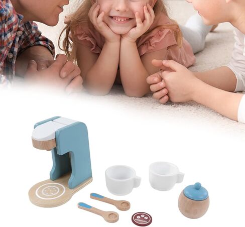 GLOGLOW Nan Wooden Coffee Maker Toy, Solid Wood Coffee Maker Set for Kids, Kitchen Accessories, 5.2 X 3.3 X 5. in School Supplies in Kuwait