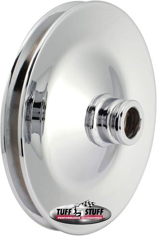 Tuff Stuff Performance 8485A بكرة مضخة التوجيه الكهربائية؛ أخدود على شكل حرف V واحد؛ تناسب جميع مضخات Tuff Stuff Saginaw التي تتطلب بكرة ضغط؛ مطلي بالكروم؛ in Kuwait