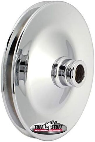 Tuff Stuff Performance 8485A بكرة مضخة التوجيه الكهربائية؛ أخدود على شكل حرف V واحد؛ تناسب جميع مضخات Tuff Stuff Saginaw التي تتطلب بكرة ضغط؛ مطلي بالكروم؛ in Kuwait