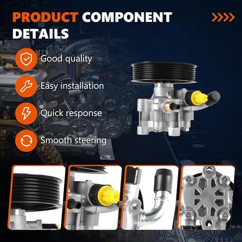 مضخة توجيه كهربائية 21-5363 مع بكرة تناسب 2003-2009 4Runner 4.0L، 2007-2010 Sienna 3.5L، 2005-2006 Tundra 4.0L، مضخة مساعدة الطاقة ذات الجودة الأصلية، استبدل OE 4431008020 443100C050 in Kuwait