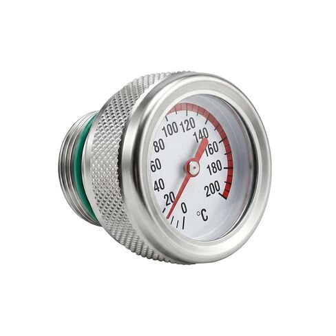 غطاء حشو مقياس درجة حرارة زيت الدراجات النارية العالمي M20x1.5 / M30x1.5 مقياس حرارة ملولب 0-200C مراقب محرك عالي الدقة (فضي، M20*1.5) in Kuwait