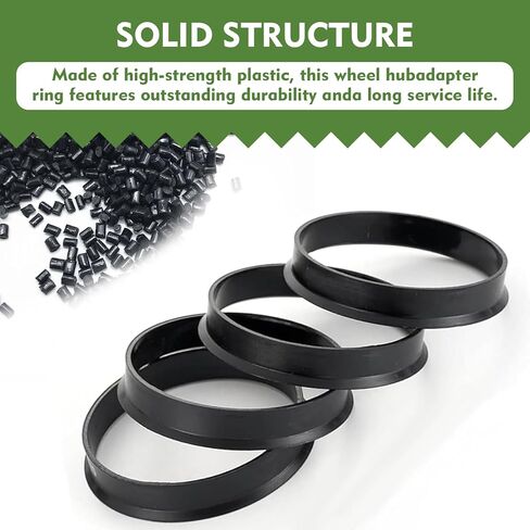 4 PCS Hub Centric Rings, 2.87" OD 2.36" ID Plastic Hub Adapter Center Ring, Fit 60.1mm Vehicle Hubs and 73.1mm Wheel Centerbore, Compatible with Tacoma Rav4 Lexus (Black) in Kuwait