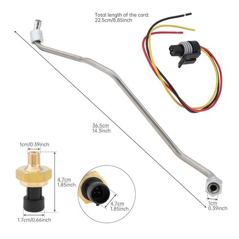 أنبوب مستشعر الضغط الخلفي للعادم، مستشعر EBP مع سرج سلكي متوافق مع Ford F250 F350 F450 F550 E350 E450 Excursion 7.3L 1999-2003، استبدال Powerstroke Diesel 1837875C1 1C3Z-9D477-AA in Kuwait