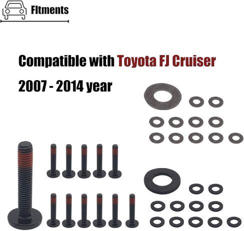 مجموعة أجهزة رفوف السقف متوافقة مع Toyota FJ Cruiser 2007 2008 2009 2010 2011 2012 2013 2014، مسامير وغسالات لـ PT278-35130-HW in Kuwait
