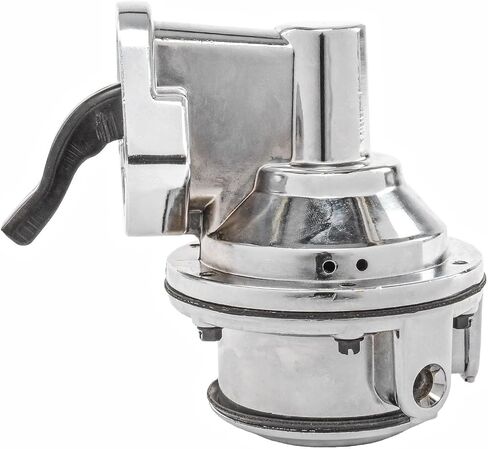 JEGS Mechanical Fuel Pump | 80 GPH / 303 LPH | 1/4in. NPT Ports | 5.7 to 8 PSI | Chrome Finish | For Gasoline Only in Kuwait