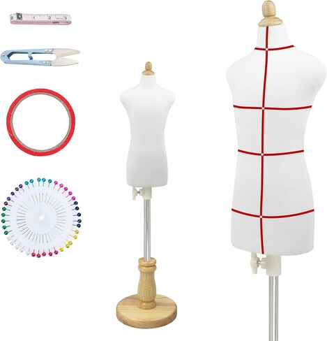Women Mini Dress Form Mannequin- 1/4 Size Female Mannequin with Red Patch Set for Sewing & Fashion Design in Saudi Arabia