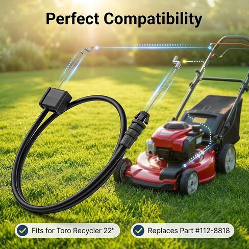 112-8818 133-8109 كابل فرامل لـ Toro Recycler 20 بوصة 22 بوصة جزازات المشي الخلفية، يناسب Toro 20314 20316 20318 20323 20330 20331 20338 20339 20350، لـ Lawn-Boy 10603 10604 10642 10646 10732 10734 17732 in Kuwait