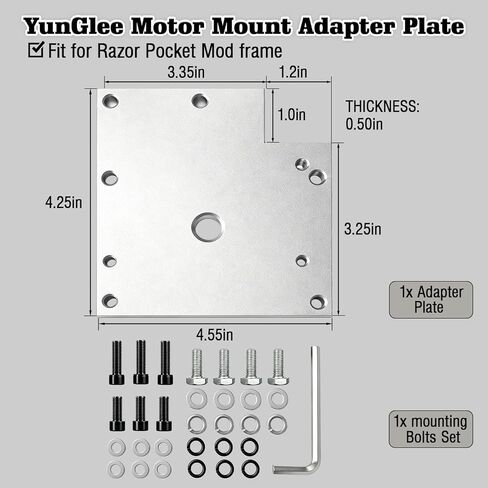 لوحة محول تثبيت محرك YunGlee متوافقة مع نماذج الدراجة الكهربائية Razor RSF350، لوحة ترقية المحرك MY1020 لتعديل E-Moto، تركيب بدون مثقاب in Kuwait