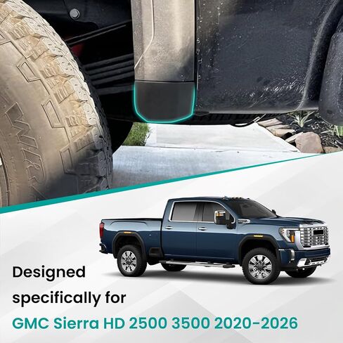 حذف رفرف الطين متوافق مع GMC Sierra HD 2500 3500 2020-2026 2WD/4WD، حذف رفرف الطين الأمامي والخلفي لملحقات GMC Sierra 2500 3500 2020-2026 in Kuwait