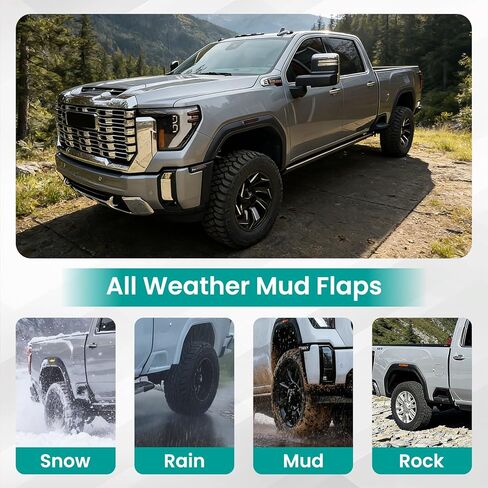 حذف رفرف الطين متوافق مع GMC Sierra HD 2500 3500 2020-2026 2WD/4WD، حذف رفرف الطين الأمامي والخلفي لملحقات GMC Sierra 2500 3500 2020-2026 in Kuwait