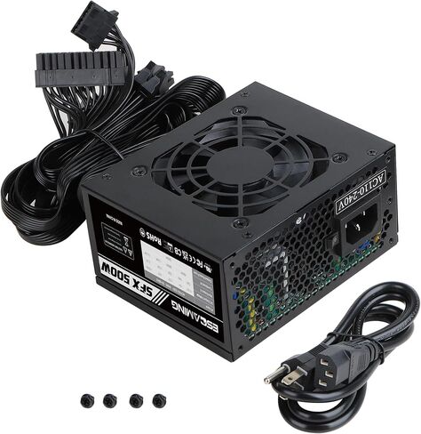 ESGAMING ES850 850W SFX مزود طاقة وحدات كاملة 80+ كفاءة بلاتينية PSU، مروحة FDB صامتة 80 مم، ضمان 10 سنوات in Saudi Arabia