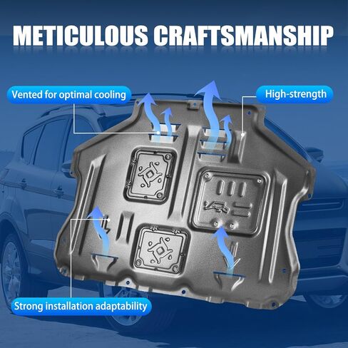ترقية درع دفقة المحرك الأمامي من الفولاذ المنغنيز لسيارة Ford Escape 2013-2019، واقيات درع دفقة المحرك الأمامي مناسبة للهروب تحت غطاء المحرك، استبدل الأصل مباشرة in Kuwait